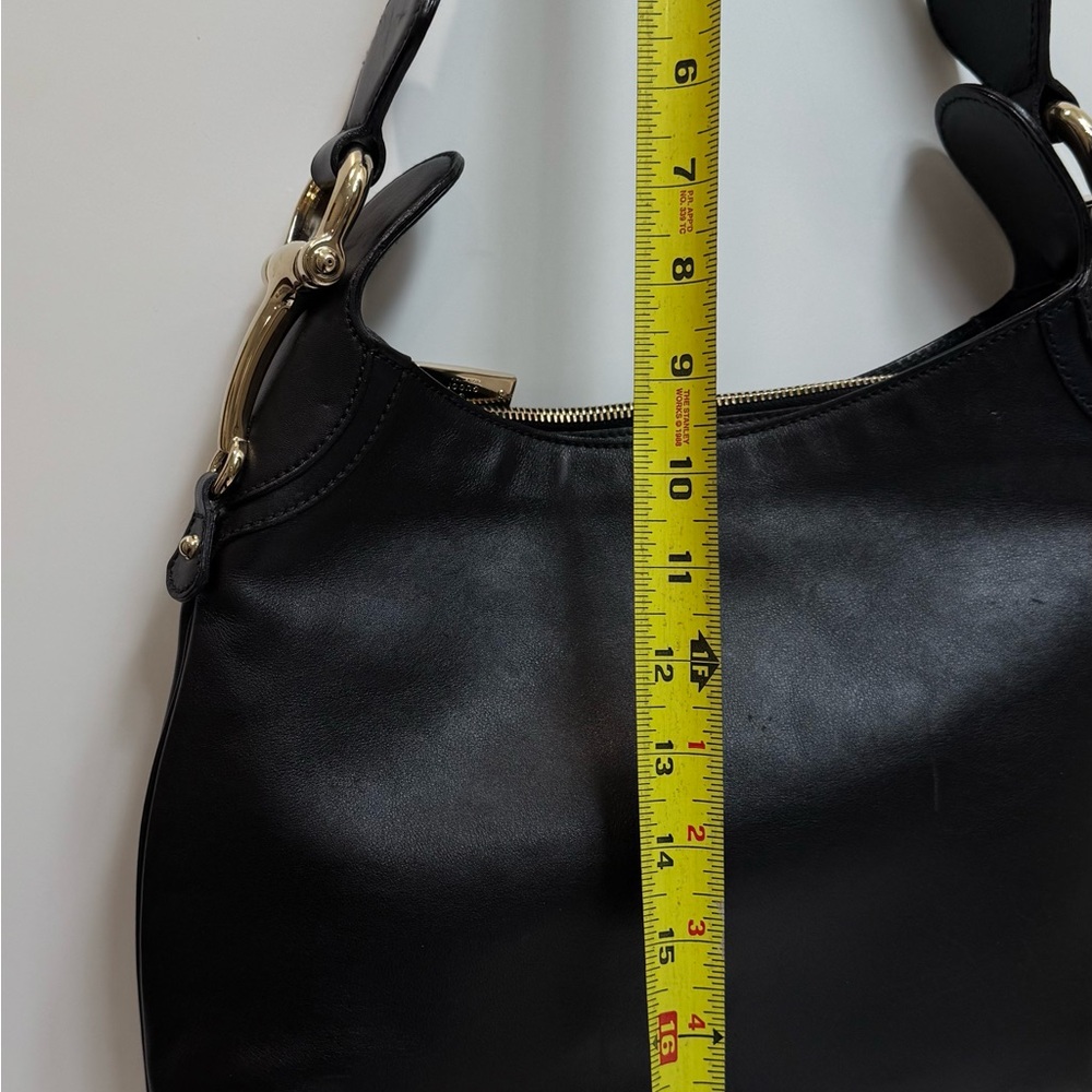 Gucci horsebit Black Leather Creole Shoulder Bag - Picture 10 of 14